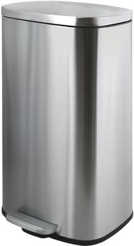 Spirella f&uuml;r die K&uuml;che 50 Liter Softclose Inneneimer aus Kunststoff mit Fu&szlig;pedal Silber