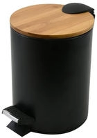 SPIRELLA Adonis 3-Liter-Badezimmerabfalleimer, schwarzes Holz - Schwarz