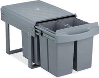 Relaxdays - Einbaum&uuml;lleimer 4-fach, Auziehbarer K&uuml;chenm&uuml;lleimer F&uuml;r Unterschrank,