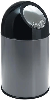 V-Part Abfallbehälter mit Druckdeckel und Inneneimer 30l Metallic Schwarz (31023448)