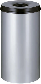 V-Part Feuerl&ouml;schender Papierkorb 50l Aluminium Grau Schwarz (31001880)