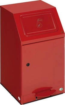 VAR Schwingdeckeleimer PWK 40 S feuerfest rot 40 L mit Pendelklappe pulverbeschichtet selbstl&ouml;schend