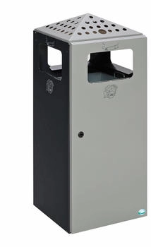 VAR Kombi-Ascher H 92 gelocht Korpus anthrazit Deckel & Tür silber 80 l