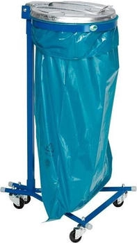 VAR Abfallsammler 120 l blau fahrbar 4 Rollen ME-Deckel