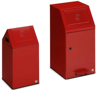 VAR Treteimer PWK 45 Putzwollkasten feuerfest rot 43 L mit Pedal Stahlblech pulverbeschichtet selbstl&ouml;schend