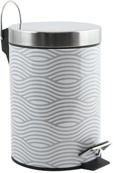 MSV France Kosmetikeimer Wave Grau Treteimer Abfalleimer - 3 Liter - mit herausnehmbaren Inneneimer (MS2104)