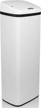 HJH Office 830047 mit Sensor 50l CLEAN V Stahl Wei&szlig; Automatik Abfalleimer LED-Anzeige