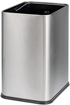 bremermann Papierkorb Papierkorb 13 L, offener Abfalleimer, versteckte Tüte, Edelstahl, Edelstahl, 13 l (8100400)
