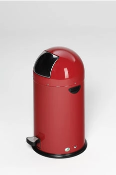 Proregal Klassischer Abfallsammler mit Einwurfklappe & Inneneinsatz + Fußpedal | 22 Liter, HxBxT 64x40x40cm | Verzinkter Stahl | Rot (RVA93-06)