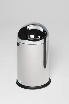 Proregal Klassischer Abfallsammler mit Einwurfklappe & Inneneinsatz | 22 Liter, HxBxT 64x40x40cm | Edelstahl | Silber (RVA93-05)