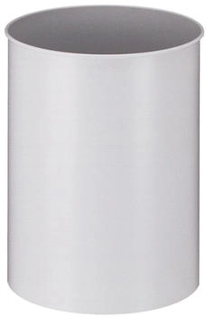 Proregal Stillvoller runder Metall Papierkorb | 15 Liter, HxØ 30,5x25,5cm | Grau (RVB27-01)