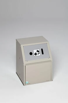 Proregal Robuster Wertstoffsammler mit Einwurfklappe | für Batterien | Stationär | 11 Liter, HxBxT 50x40x40cm | Verzinkter Stahl | Grau (RVA35-06)