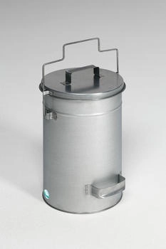 Proregal Robuster Sicherheitsbehälter mit Deckel & Tragebügel | HxBxT 38x27x27cm | Verzinkter Stahl | Silber (RVA95-04)