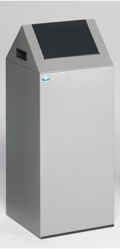 Proregal Selbstlöschender Wertstoffsammler spitz mit Einwurfklappe | 60 Liter, HxBxT 80x32x32cm | Verzinkter Stahl | Silber-Anthrazit (RVA24-12)
