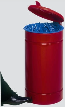Proregal Großvolumiger Tretabfallsammler mit Euro-Pedal | für 60/70 Liter Säcke 70x45x45cm Rot rot RVA92-06
