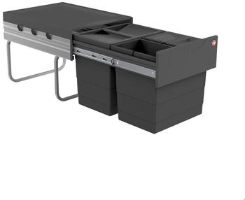 Hailo Einbaumülleimer Abfallsammler 3642532 Raumspar-Tandem 2x 8,5 +18 L dunkelgrau