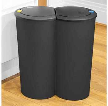 Spetebo Abfalleimer 2x25l Duo Bin schwarz,