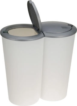 INDA-Exclusiv 50l wei&szlig; Silber 2x25l Duo M&uuml;lltonne (Y54980880)
