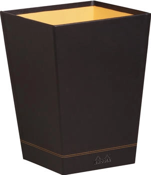 Rhodia Papierkorb 118826C, schwarz, rechteckig, aus Kunstleder, 15 Liter
