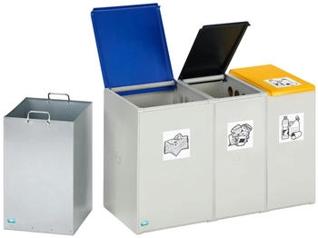 Proregal Inneneinsatz für Abfall- und Wertstoffsammelsystem 60 Liter | Verzinkt - silber RVA45-02