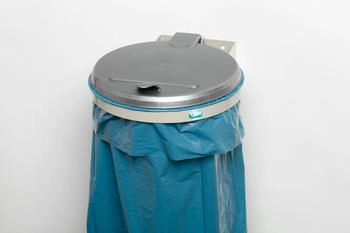 Proregal Robuster Abfallsammler für Wertstoffsortierung 1-Fach | Wandhalterung | 120 Liter, BxT 50x51cm Grau-Silber grau RVA49-09