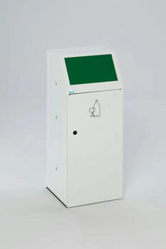 Proregal Robuster Wertstoffsammler mit Fronttür & Klemmring | HxBxT 105x40x40,5cm | Verzinkter Stahl | Grün (RVA36-05)
