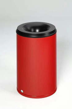 Proregal Selbstlöschender Papierkorb | 110 Liter, HxBxT 75x46,5x46,5cm | Verzinkter Stahl | Rot | Papiereimer für Papier - rot RVA96-33