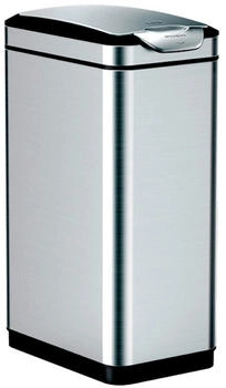 Proregal Modern designter Abfallsammler aus gebürstetem Edelstahl | 30 Liter, HxBxT66,5x40x25,2cm | Silber (RVB216)