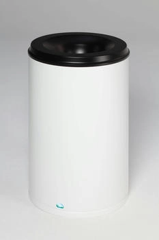 Proregal Selbstlöschender Papierkorb | 110 Liter, HxBxT 75x46,5x46,5cm | Verzinkter Stahl | Weiß | Papiereimer für Papier - weiß RVA96-37