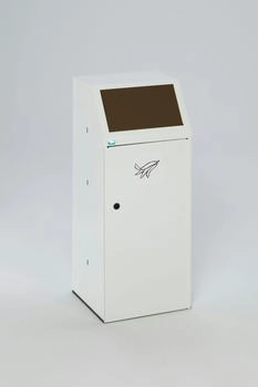 Proregal Robuster Wertstoffsammler mit Fronttür & Inneneinsatz | 90 Liter 105x40x40,5cm Braun weiß RVA36-09