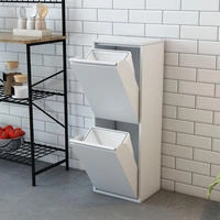 [en.casa] - M&uuml;lltrennschrank Sollentuna Metall 2x14 L Wei&szlig;
