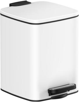 Songmics Tretm&uuml;lleimer 6l mit Pedal Stahl wei&szlig;