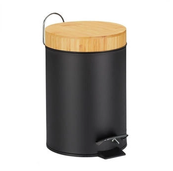 Relaxdays Bambus schwarz aus Metall 3 Liter