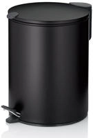 Kela M&uuml;lleimer Mats, 23702, schwarz, Kosmetikeimer aus Metall, 5 Liter