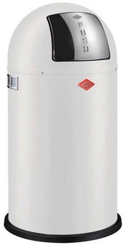 Wesco Pushboy Abfallsammler Stahlblech 50l Wei&szlig; Matt