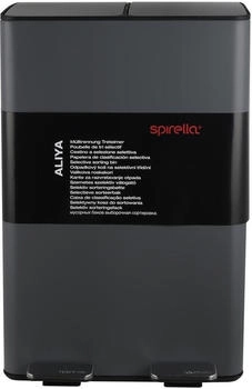 Spirella Mülltrennsystem mit Deckel 60 L (2x30 Liter) Edelstahl Grau (10.29500)
