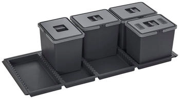 Sotech SO-TECH&reg; Abfallsammler Metropolis 15+15+15+15L mit Deckel, Abfallsystem f&uuml;r Korpusbreite 120 cm