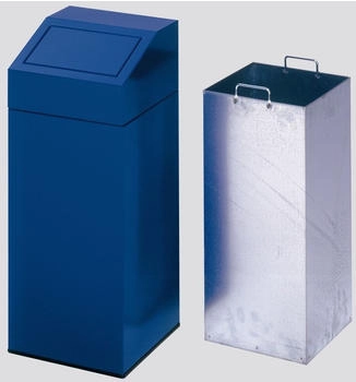 Proregal Selbstlöschender Wertstoffsammler "Papier" | 82 Liter, HxBxT 89x38x38cm | Verzinkter Stahl | Blau (RVA33-12)