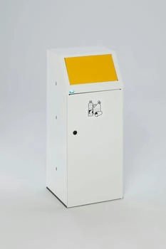 Proregal Robuster Wertstoffsammler mit Fronttür & Inneneinsatz | 90 Liter 105x40x40,5cm Gelb weiß RVA36-06