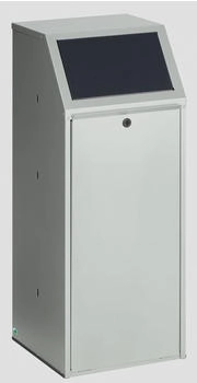 Proregal Robuster Wertstoffsammler mit Klapptür | für Restmüll | 70 Liter 100x40x40cm Grau silber RVA34-03