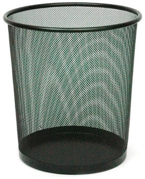 Proregal Runder konischer perforierter Papierkorb aus Metall | 19 Liter, HxØ 34,5x29,5 bis 24cm | Schwarz - schwarz Metall RVB73
