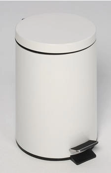 Proregal Robuster Tretabfallsammler mit Fußpedal & Inneneimer mit Griff | 20 Liter, HxBxT 45x29x29cm | Verzinkter Stahl | Weiß (RVA82-10)