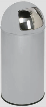 Proregal Klassischer Abfallsammler mit Einwurfklappe & Inneneinsatz | 35 Liter 74x35x35cm Silber silber RVA94-02