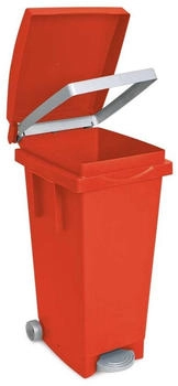 BRB Tretabfalleimer mit Rollen, Inhalt 80 Liter, BxTxH 370x510x790 mm, rot (00072332)