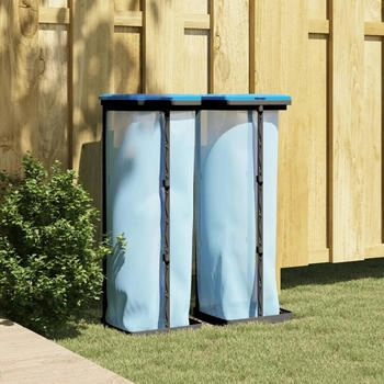 vidaXL Müllsackständer 2 Stk. Schwarz und Blau (154980)
