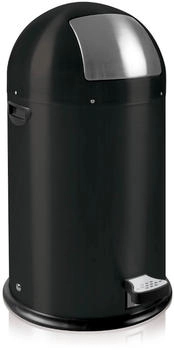 Proregal Stilvoller Eleganter Abfalleimer Mit Starkem Fußpedal und Verzinktem Inneneimer 33 Liter HxØ 70 x 35 cm Schwarz (RVB251-01)