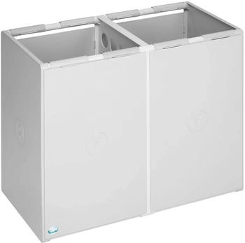 Proregal Robustes Abfall- und Wertstoffsammelsystem 2-Fach | ohne Deckel | 60 Liter, HxBxT 57x71x40,5cm | Kunststoff | Grau (RVA43-06)