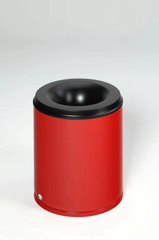 Proregal Selbstlöschender Papierkorb | 80 Liter, HxBxT 56x46,5x46,5cm | Verzinkter Stahl | Rot (RVA96-25)