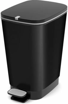 KIS CURVER Chic Bin Style 35l mit Deckel und Pedal Inneneimer K&uuml;che und Bad schwarz metallic 26,5 x 40,5 x 45 cm