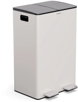 Klarstein EcoVista mit Kompostbehälter 60 Liter + 3L Kompostbehälter Soft-Close Crème - beige Edelstahl